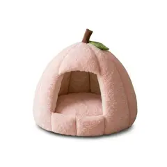 GENERICO - Cama Tipo Cueva Iglú Para Mascotas Perro Gato Felpa Suave Rosa