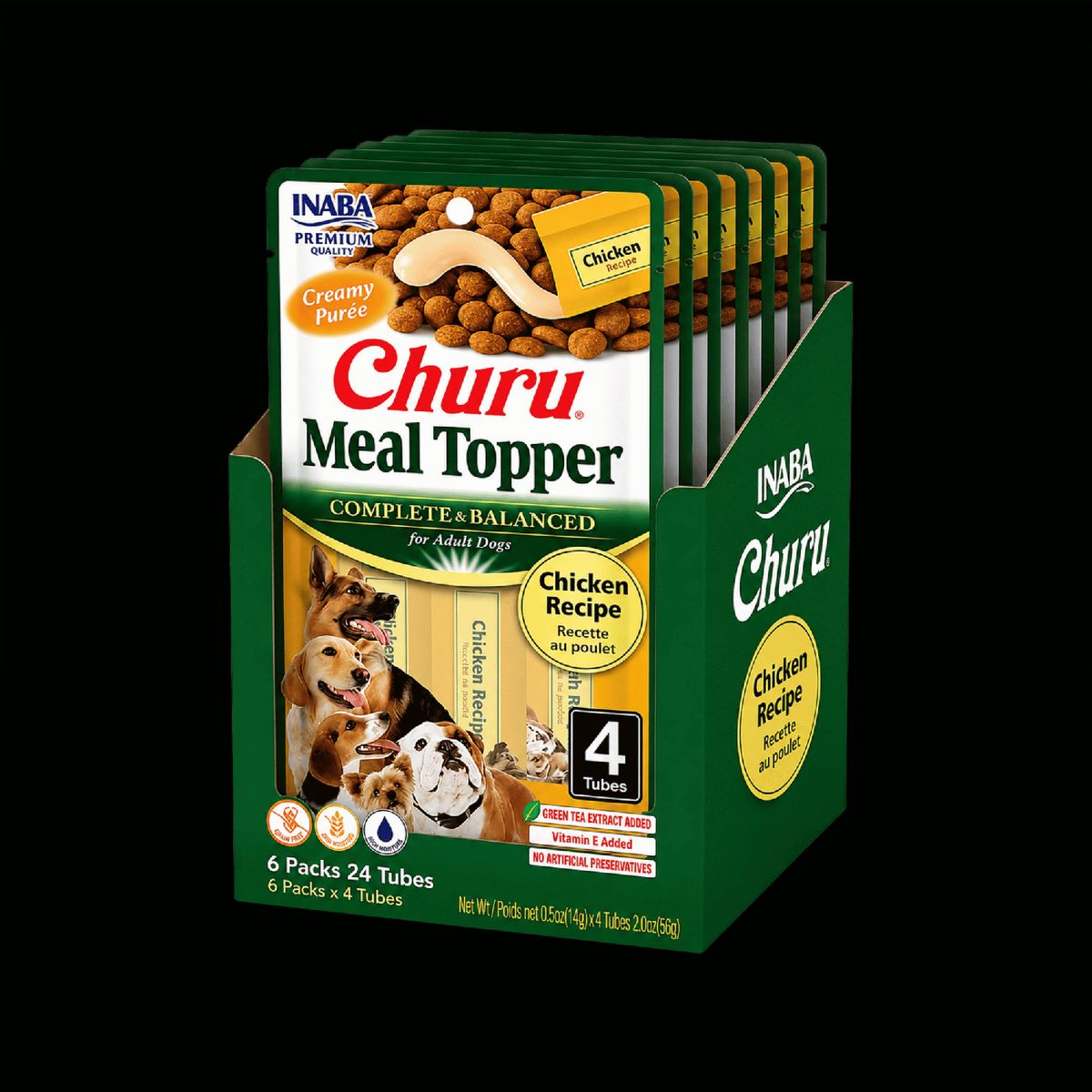 INABA - Churu Dog Meal Topper Pollo 14g x4 - Pack 6 Unidades