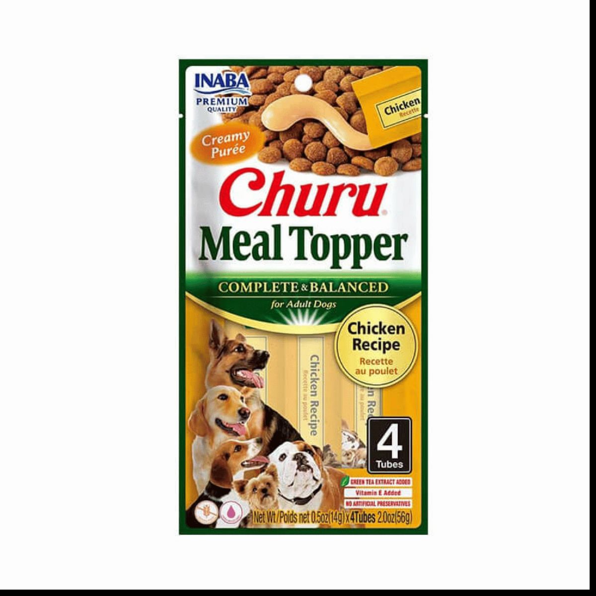 INABA - Churu Dog Meal Topper Pollo 14g x4 - Pack 6 Unidades