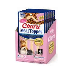 INABA - Churu Cat Meal Topper Atún y Salmón 14g x4 - Pack 6 Unidades