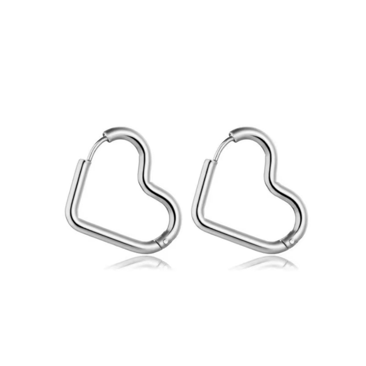 LUXURYJOYAS - Aros Pendientes Argolla Corazones Oro 18kt Bañado