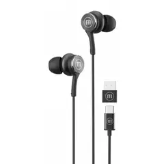 MAXELL - Audífonos XC1 Tipo C Con Adaptador Usb Negro