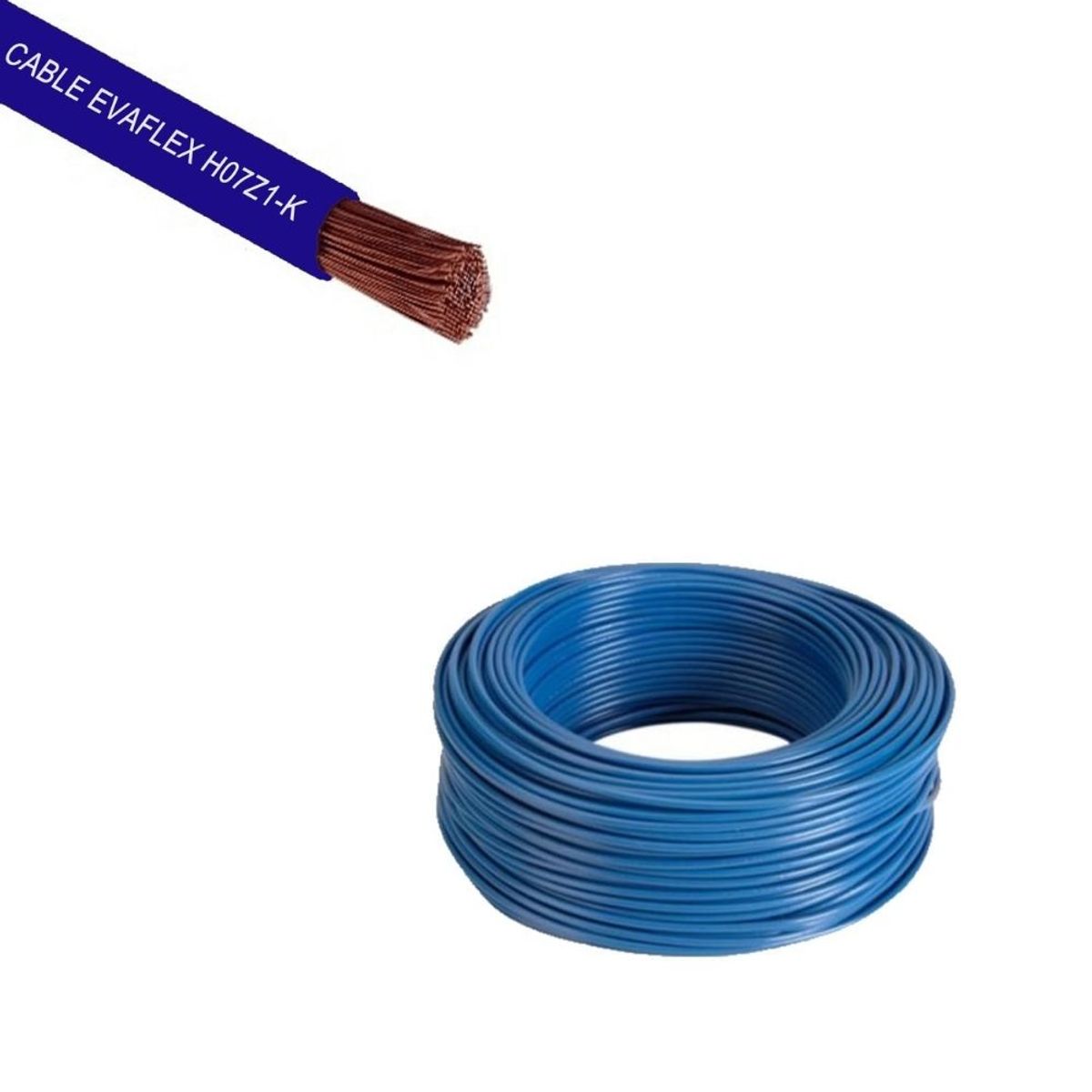 GENERICO - ROLLO DE CABLE EVAFLEX 1,5MM AZUL 100MT LIBRE DE HALOGENO