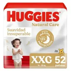 HUGGIES - Pañales Natural Care Rojo Tamaño XXG 52 Uds