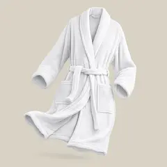 AZ AURAZEUS - Bata De Baño Algodon Absorbente Suave Unisex Seca Rapido Blanco