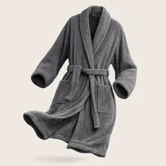AZ AURAZEUS - Bata De Baño Algodon Absorbente Suave Unisex Seca Rapido Gris