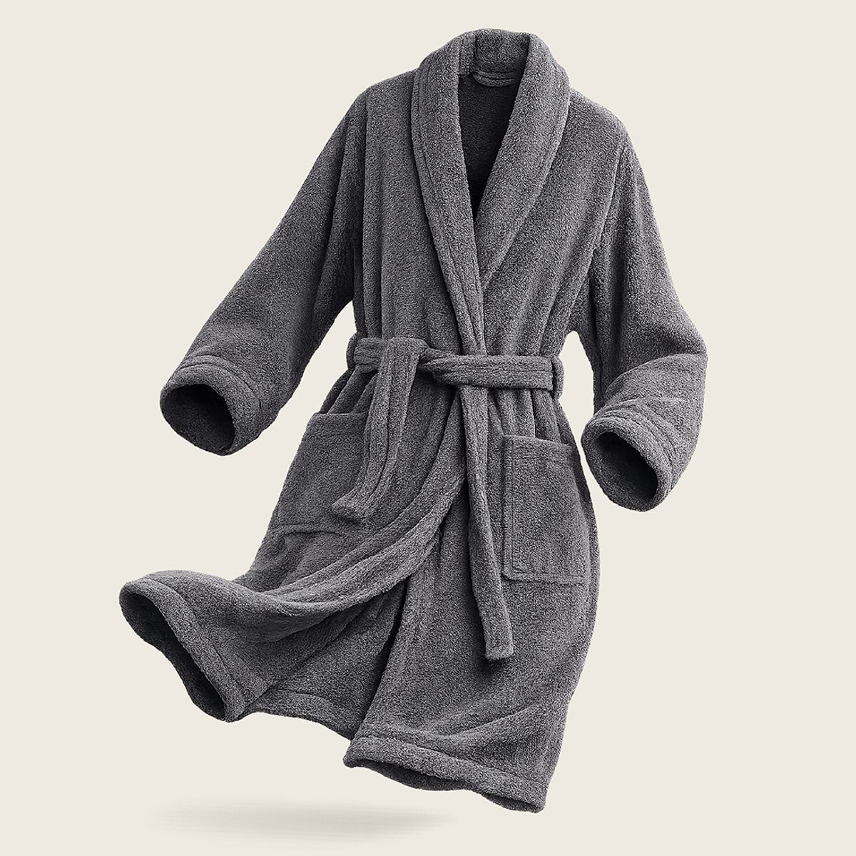 AZ AURAZEUS - Bata De Baño Algodon Absorbente Suave Unisex Seca Rapido Gris