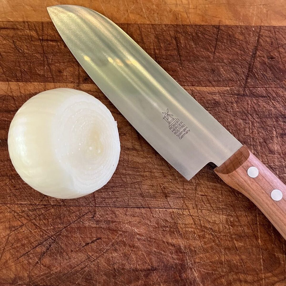 WINDMUHLENMESSER - Cuchillo DUO Santoku 16,5 cm mango de madera de cerezo