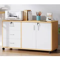 GENERICO - Cajonera Oficina Archivador Gabinete Con Llave Ruedas Blanco