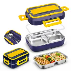 GENERICO - Lonchera Calentador Comida Portátil 11x18x25 Libre Bpa Azul Oscuro