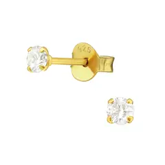 GENERICO - Aros plata 925 puntos de luz 3 mm circon pequeño