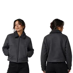 AAYO MODA - Chaqueta Casual Mujer Gamuza Abrigada Talla Standard