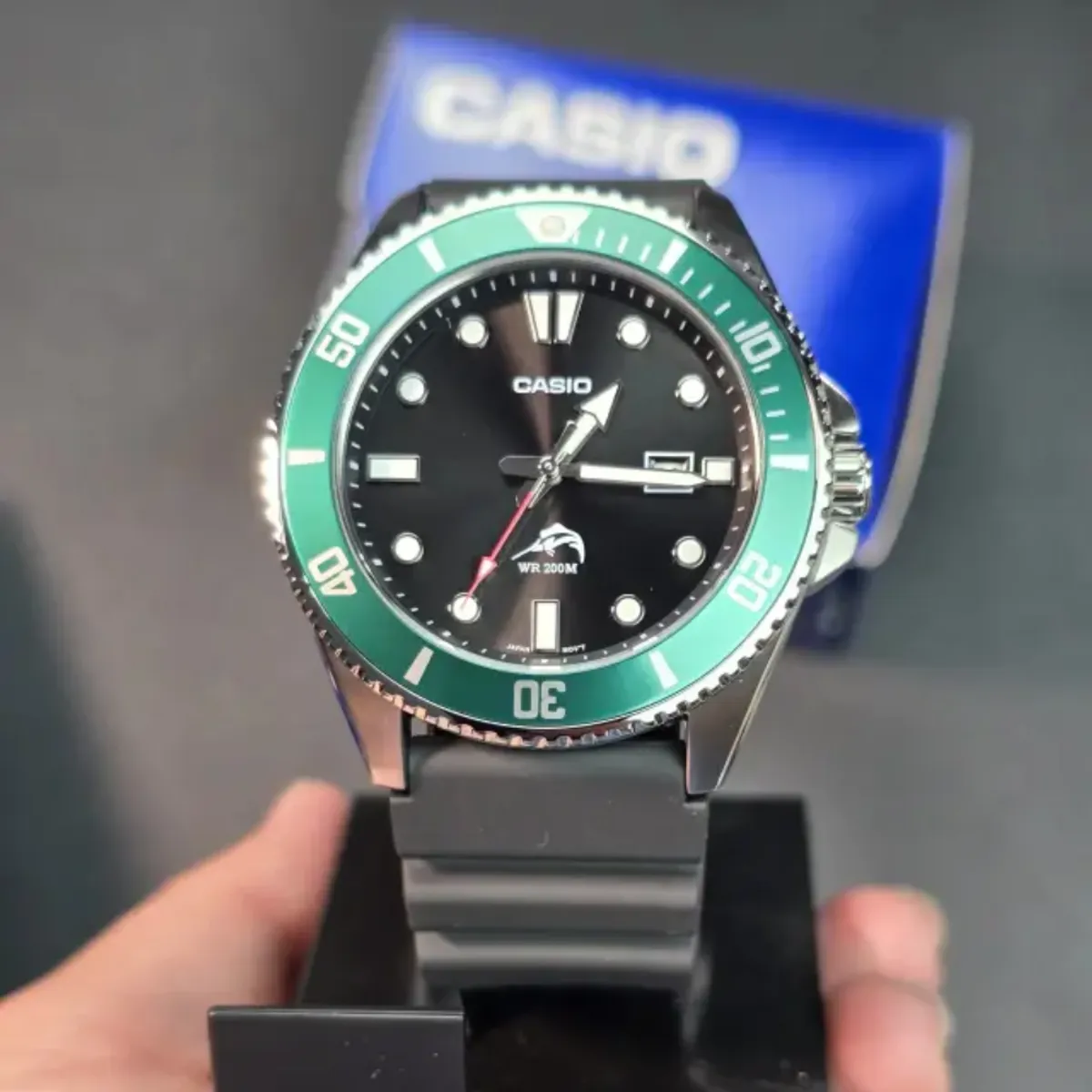 CASIO - RELOJ CASIO MARLIN MDV-106B-1A3VCF PLATEADO VERDE