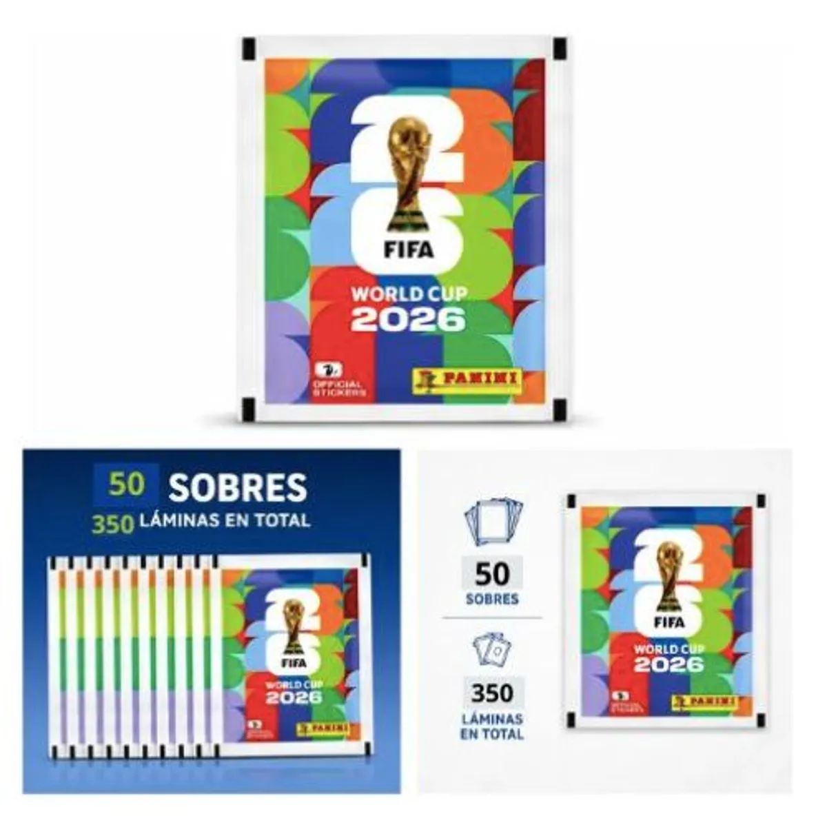 PANINI - Pack 50 Sobres Panini Mundial FIFA 2026 Oficiales