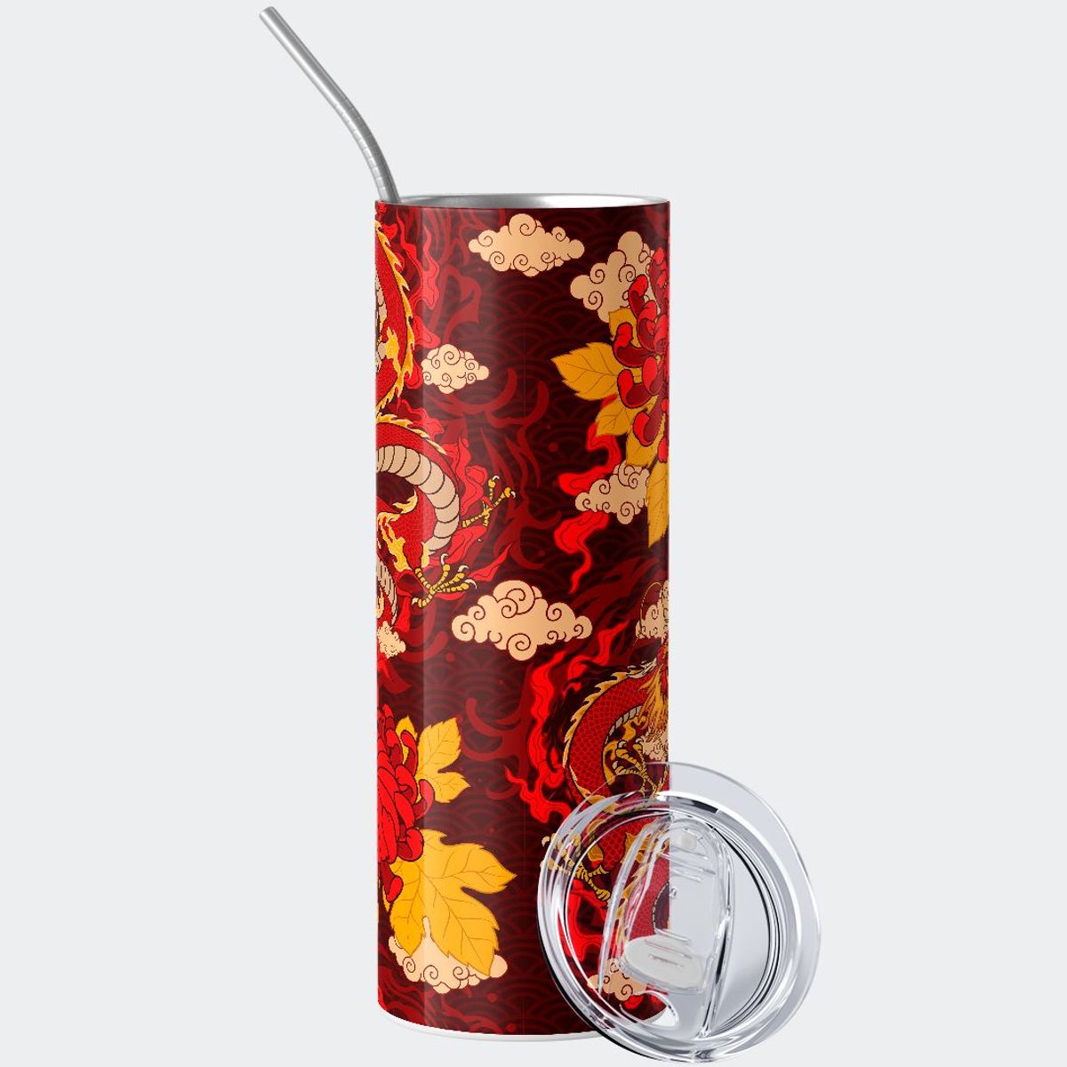 GENERICO - Vaso térmico 600ml - Diseño Crimson Flame Dragon