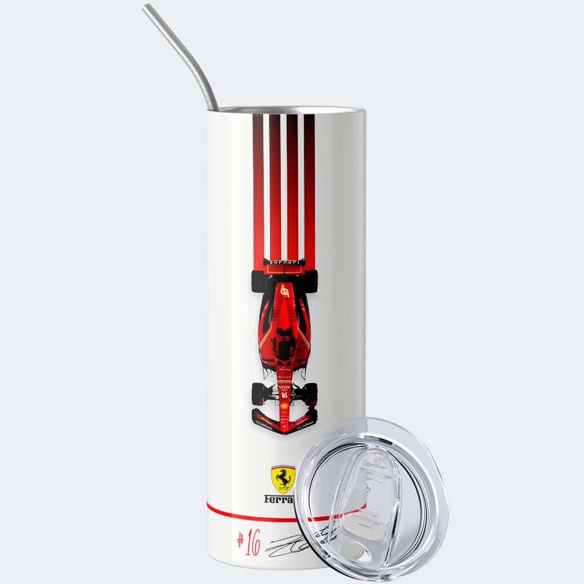 GENERICO - Vaso térmico 600ml - Diseño Charles Leclerc 16 Minimalist Car
