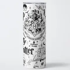 GENERICO - Vaso térmico 600ml - Diseño Harry Potter Minimalist Doodle