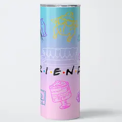 GENERICO - Vaso térmico 600ml - Diseño Friends Pastel Memories Edition