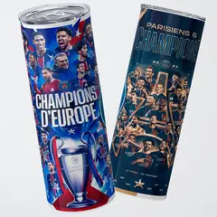 GENERICO - Vaso térmico 600ml - Diseño PSG Champions d'Europe Special Edition