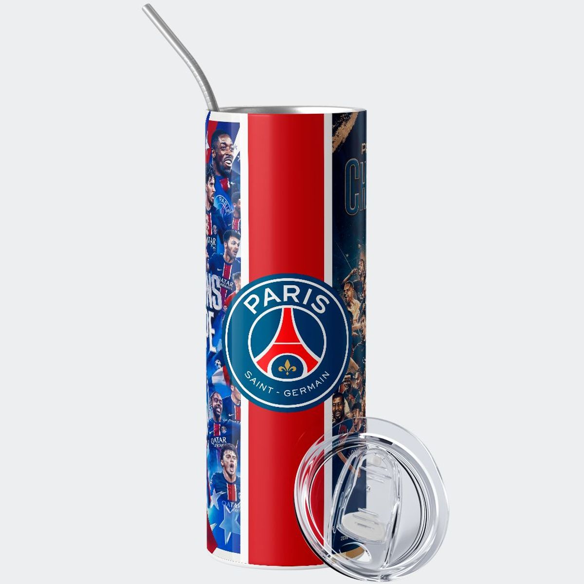 GENERICO - Vaso térmico 600ml - Diseño PSG Champions d'Europe Special Edition