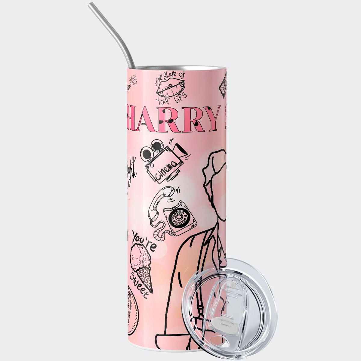 GENERICO - Vaso térmico 600ml - Diseño Harry Styles Golden House Edition