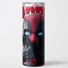 GENERICO - Mug Termo 600ml - Diseño Deadpool Logo Pattern
