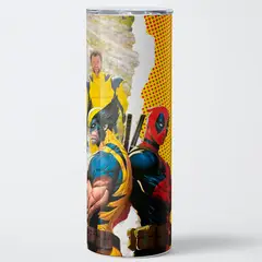 GENERICO - Mug Termo 600ml - Diseño Deadpool & Wolverine Pop Art