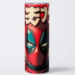 GENERICO - Mug Termo 600ml - Diseño Deadpool Crimson Kanji