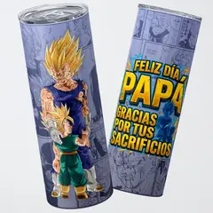 GENERICO - Vaso térmico 600ml - Diseño Papá Majin Vegeta Sacrificio Heroico