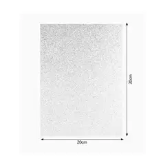 GENERICO - Goma EVA con Glitter autoadhesiva - Blanco