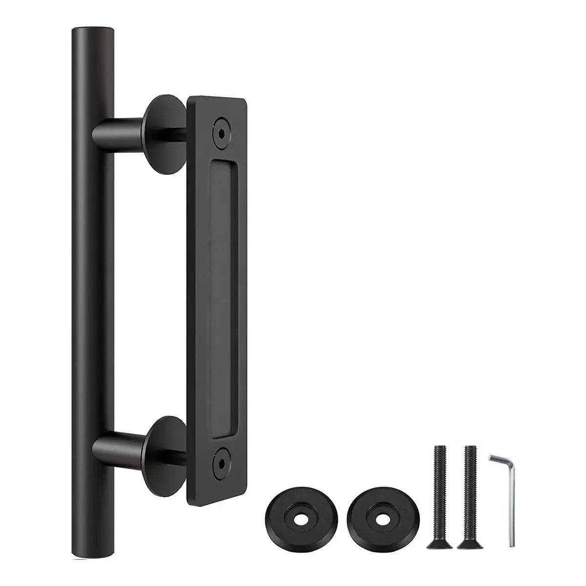 GENERICO - 30cm Manilla Tirador Para Puerta Estilo Granero, Color Negro BELUG