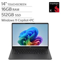 HP - Notebook OmniBook Snapdragon X 8-Core 16GB 512GB SSD 14 WUXGA Touch Win11
