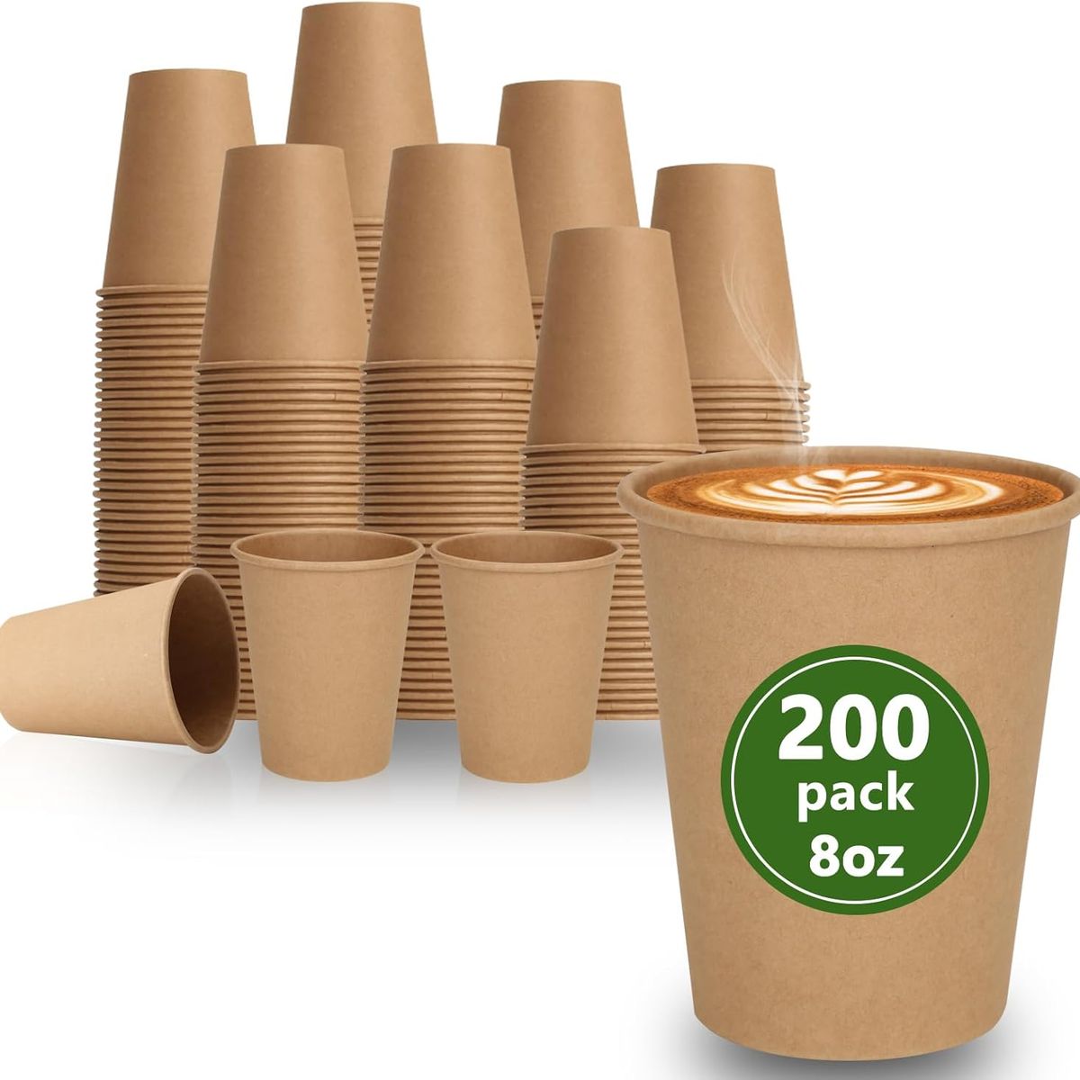 KUANGYE - Vasos Polipapel Kraft Carton Descartable 8 Oz Pack 200 Und
