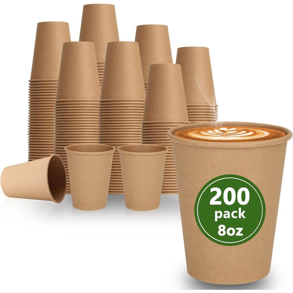 KUANGYE - Vasos Polipapel Kraft Carton Descartable 8 Oz Pack 200 Und