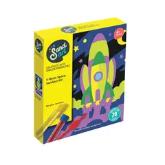 GENERICO - Kit de arte con arena diseña planetas y cohetes neón. Manualidad creativa para niños