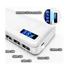 MOVI - POWER BANK 20.000 MAH CON 3 SALIDAS USB Y LINTERNA LED