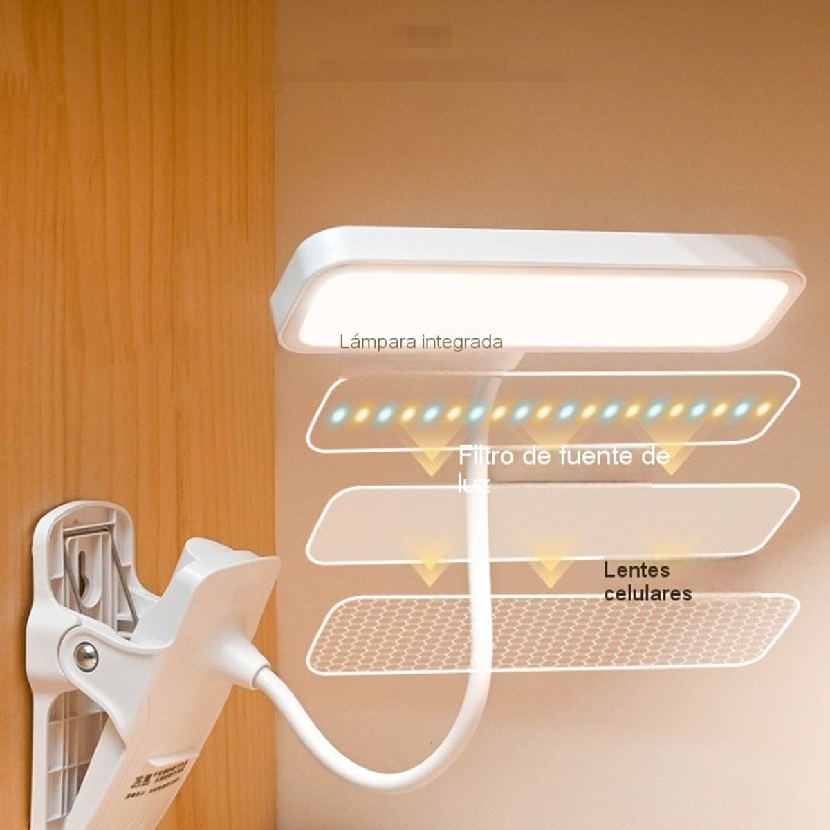 TSKY CHILE SHOPPING - Lampara de Escritorio LED, Lámpara de Oficina Mesa, 360° Ajustable, Luz de Lectura Recargable