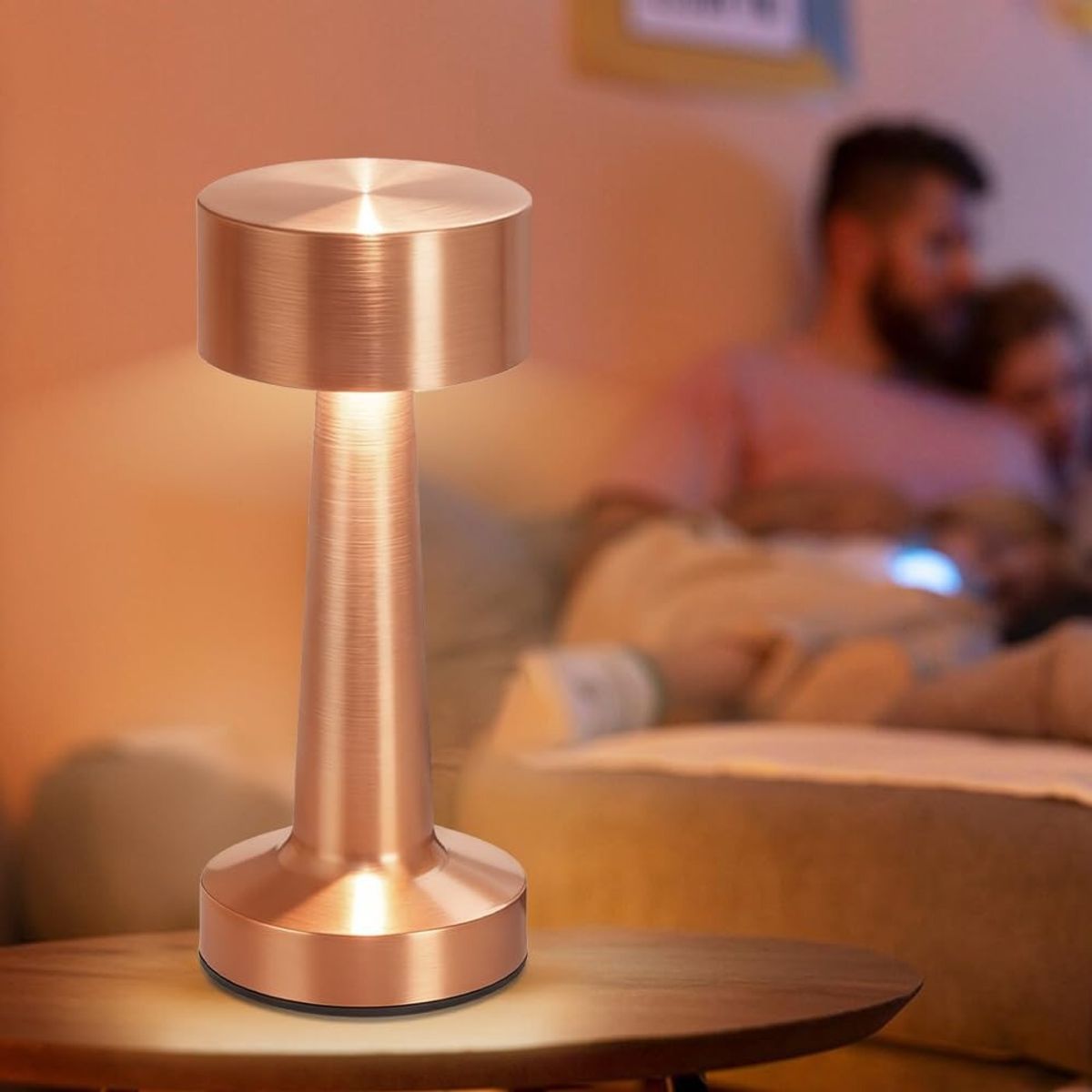 TSKY CHILE SHOPPING - Lámpara de mesa LED portátil con sensor táctil, brillo de 3 niveles, batería recargable