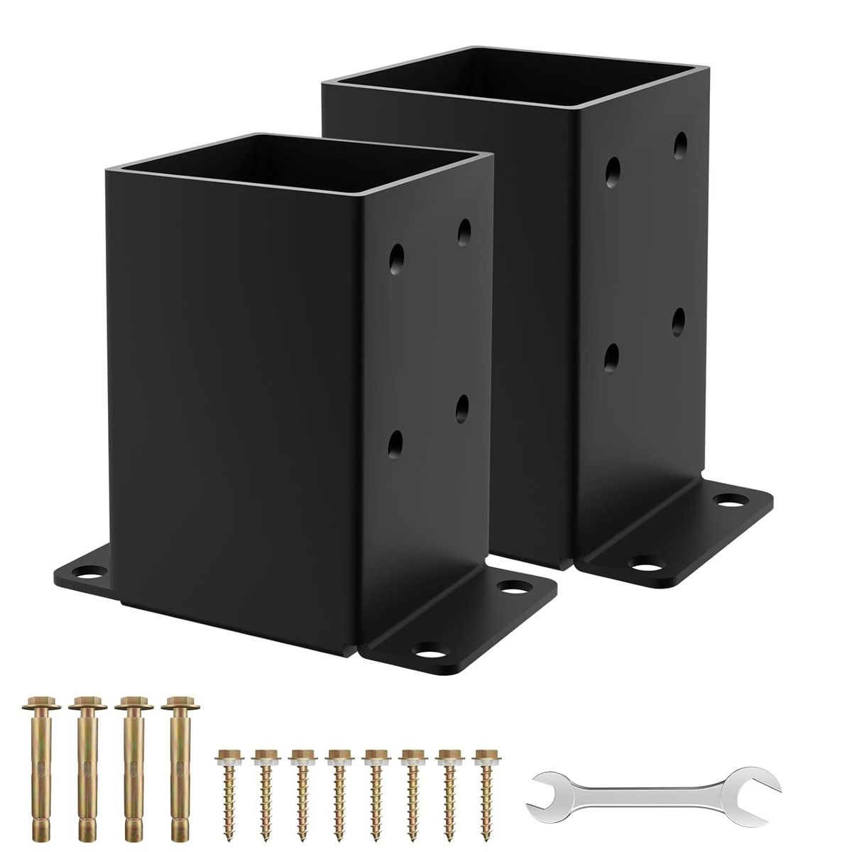 2pcs Base de poste 4x4, anclaje de poste resistente postes de cerca de madera con revestimiento, marca TSKY CHILE SHOPPING - Foto Principal