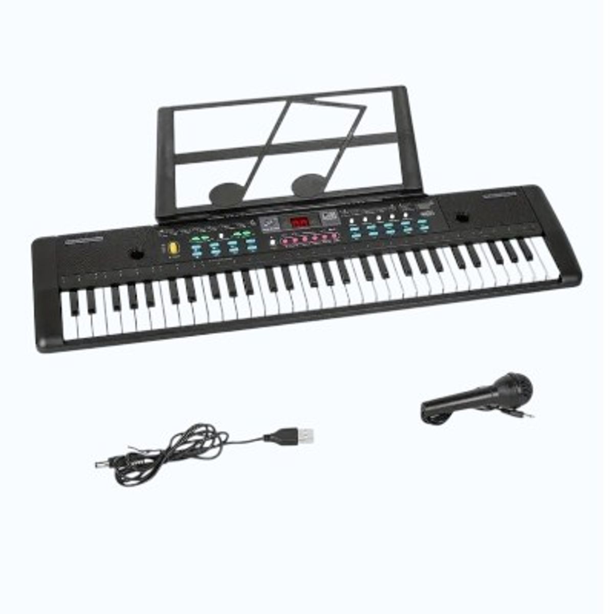GENERICO - Teclado Musical 61 Teclas Portátil Negro Recargable