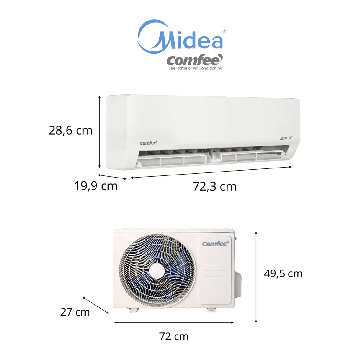 MIDEA - Aire Acondicionado Midea 12.000 BTU - Inverter Comfee