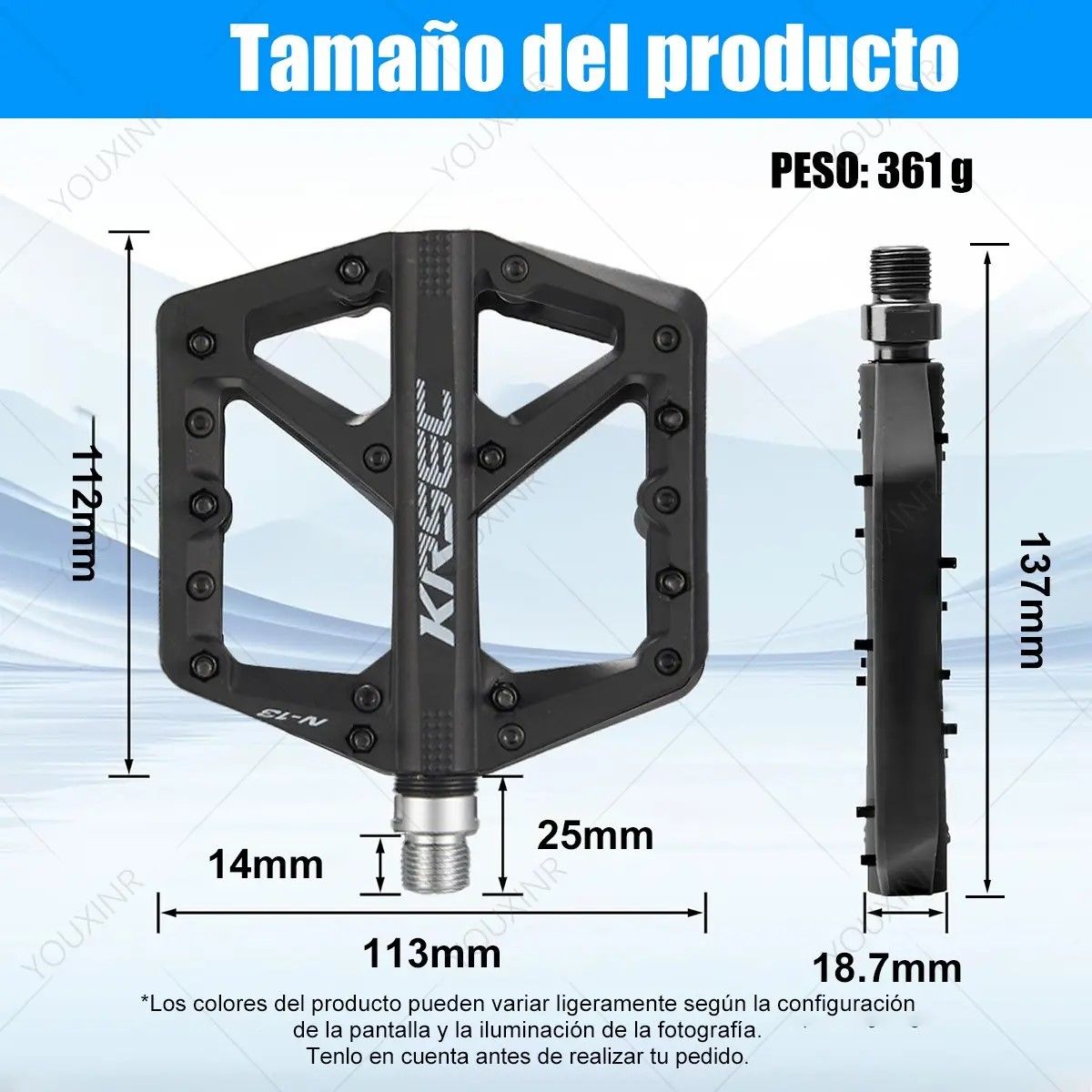 GENERICO - Pedal De Bicicleta Extragrande Antideslizante Para Bicicleta BELUG