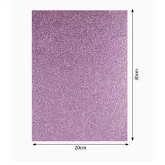 GENERICO - Set de 6 Hojas de Goma EVA con Glitter 20x30 cm - Morado