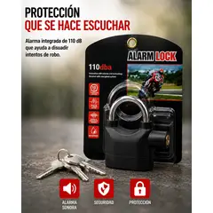 MOVI - Candado Antirrobo con Alarma 110 dBA Kinbar Seguridad