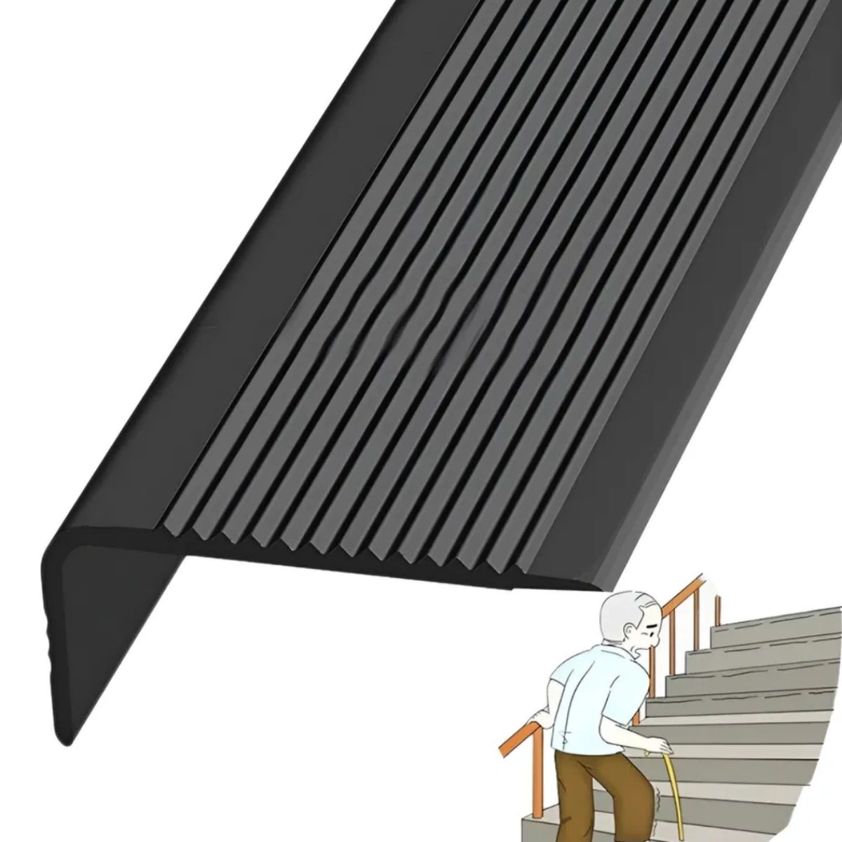 GENERICO - Caucho Seguridad Antideslizante Autoadhesivo Escalones 300cm