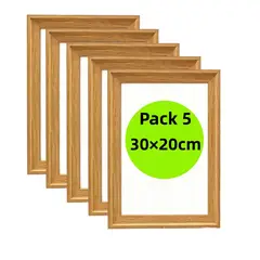 KUANGYE - Pack5 Hermoso Marco Para Fotos Galería Pared 30x20cm,Natural