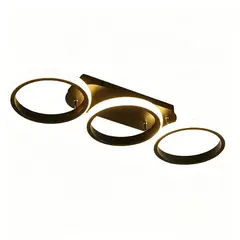 FRANZA - Lámpara De Techo Led Regulable De Tres Anillos, Tricolor, Negra