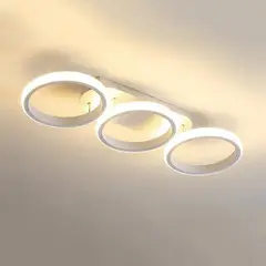 FRANZA - Luz de techo LED de 3 anillos blanca