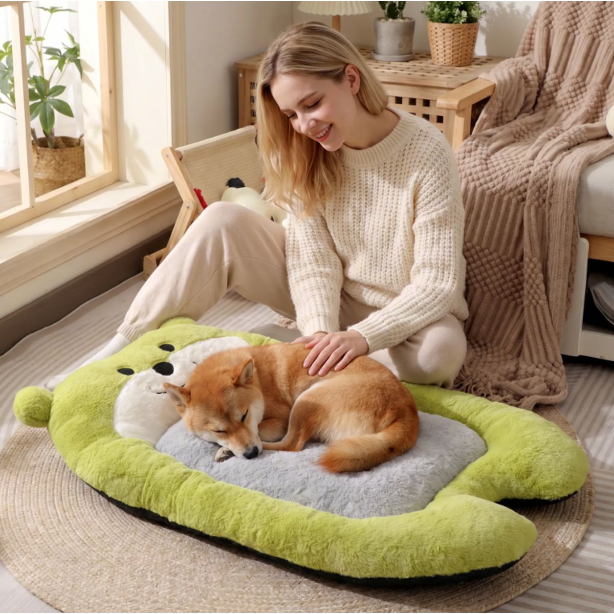 HOMER OUTDOOR - Cama Para Gato Y Perro Verde 72x47cm HomerOutdoor