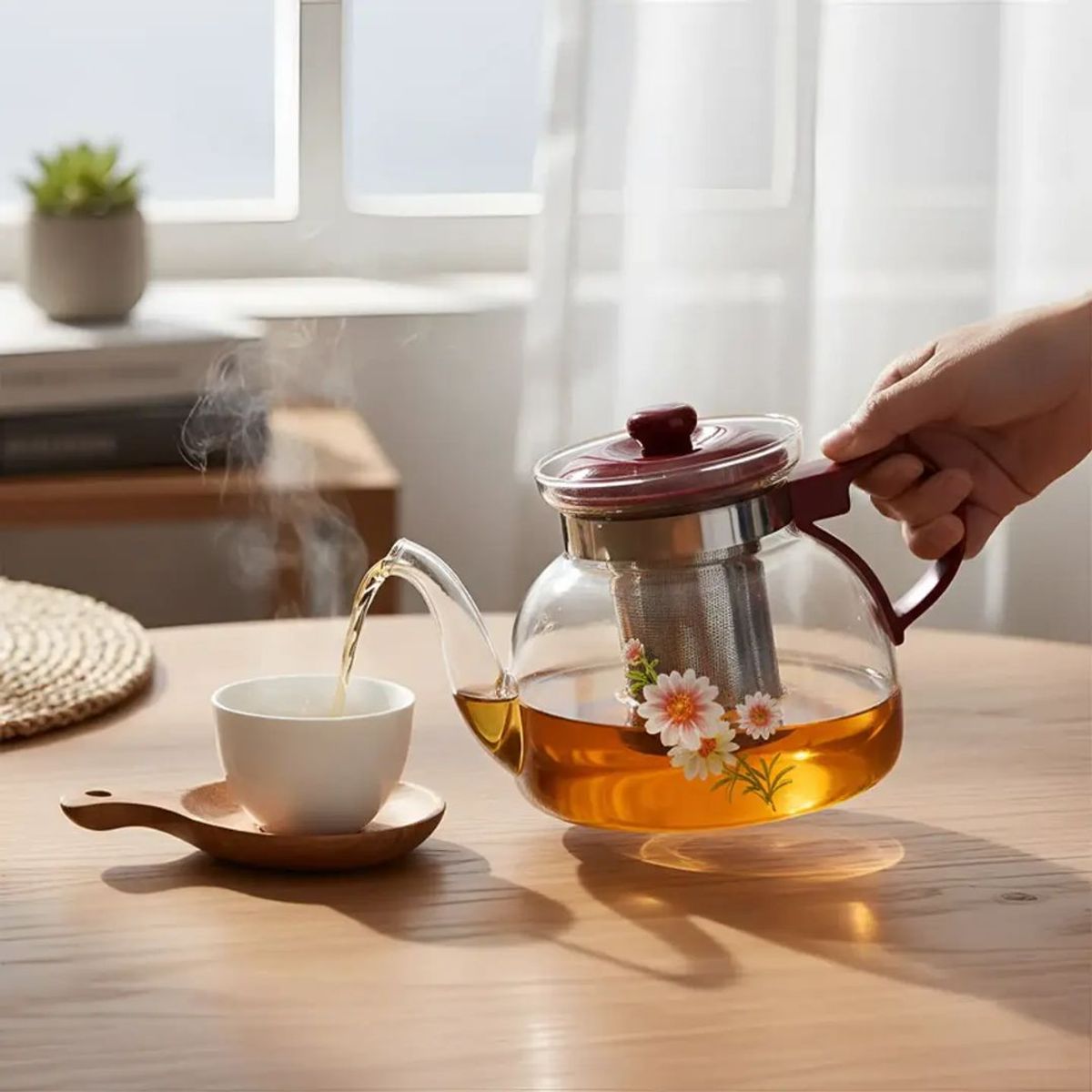 GENERICO - Tetera De Vidrio Templado Con Infusor 850 Ml